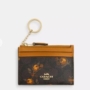 NWT Coach! Mini Skinny Id Case In Signature Canvas With Floral Print